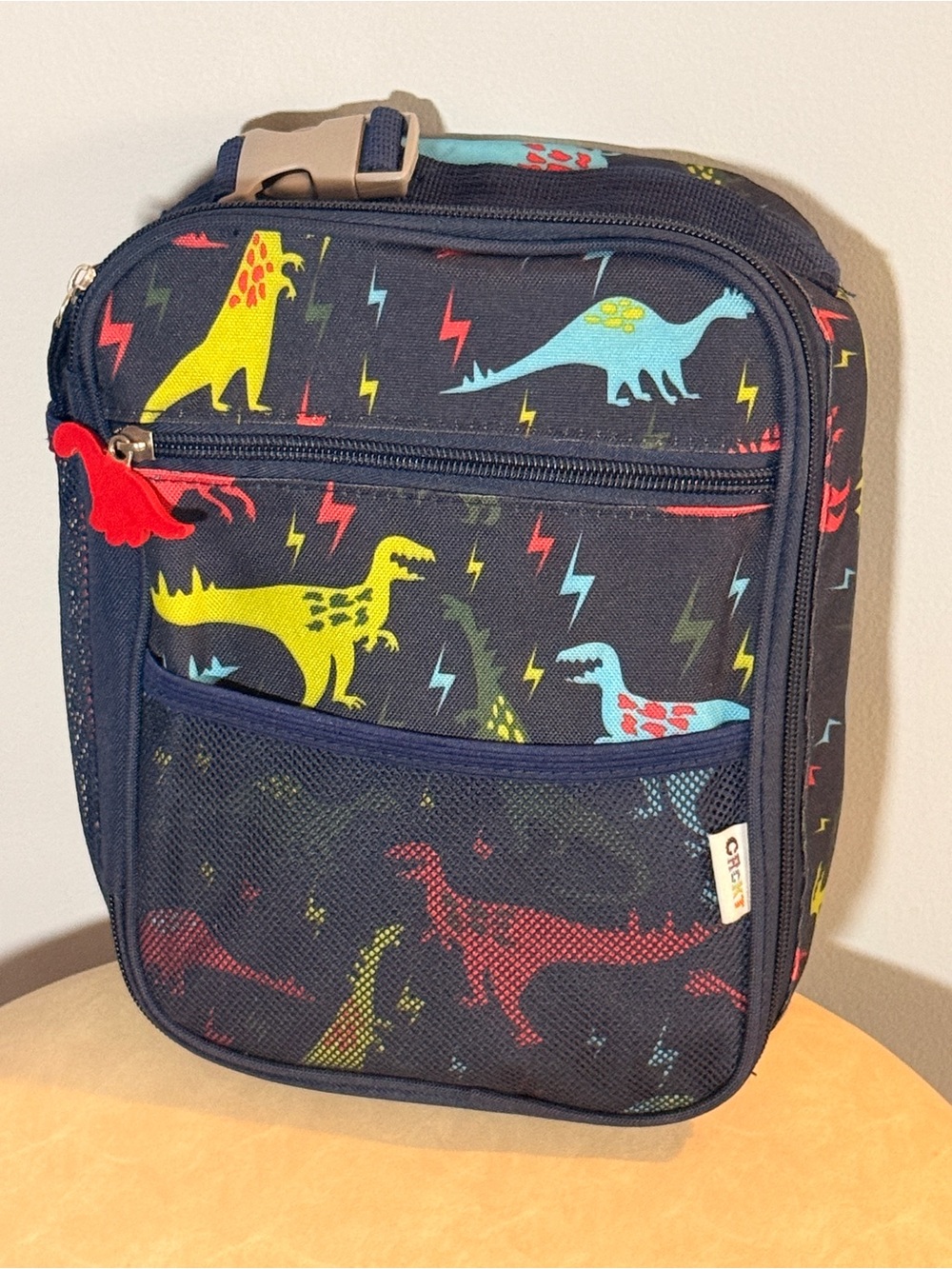 Kids Dinosaur Insulated Lunch Bag - Navy with Multicolor Dinosaurs